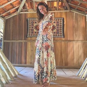NWT FarmRio Etnico Tropical Chemise Maxi Dress